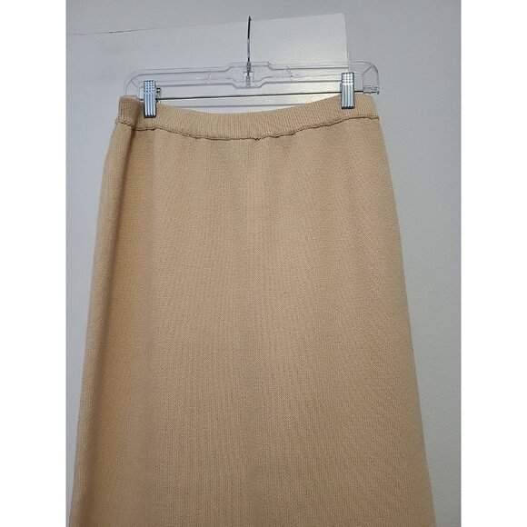 St. John Evening Santana Knit Maxi Skirt with Long Slit Size 10 Yellow - Picture 2 of 6